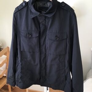 HUGO BOSS BLACK LABEL CHELESTE 1 DARK NAVY BLUE MILITARY JACKET SZ 42R